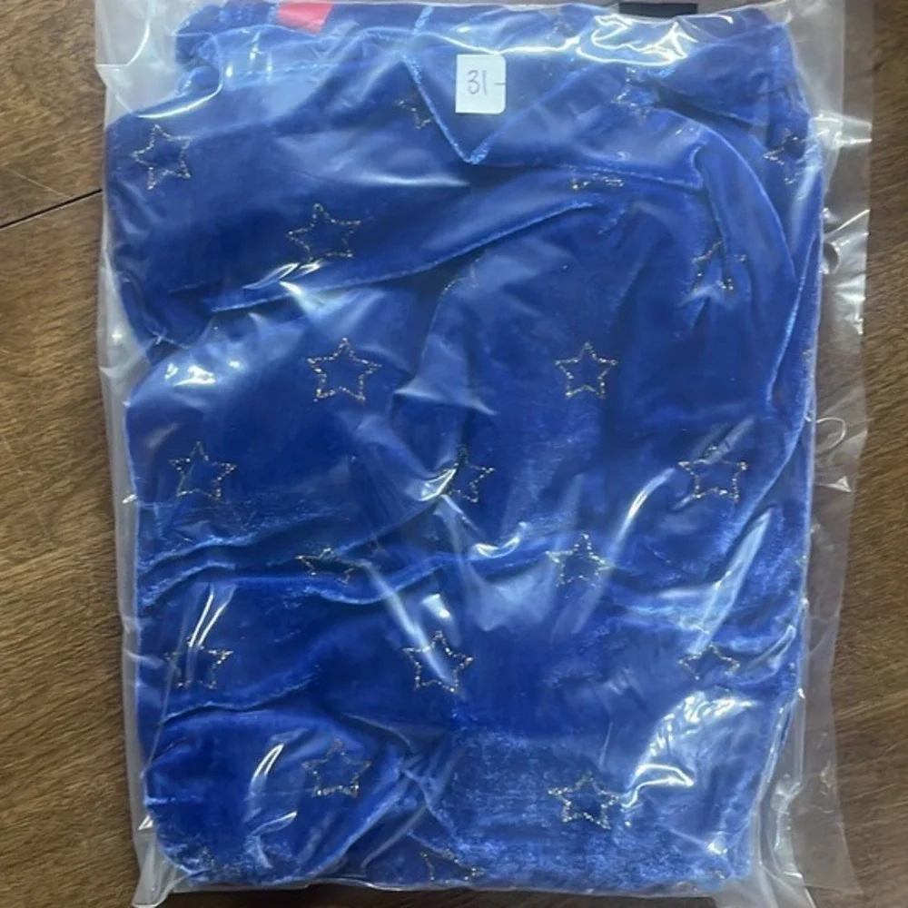 Girls Wonder Woman Velour‎ Star Dress Blue Long Sleeve Size 7